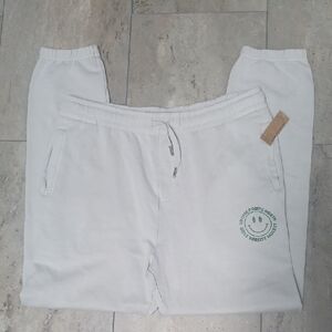 Lane Seven Gray Sweatpants Pants with Green Logo Size L